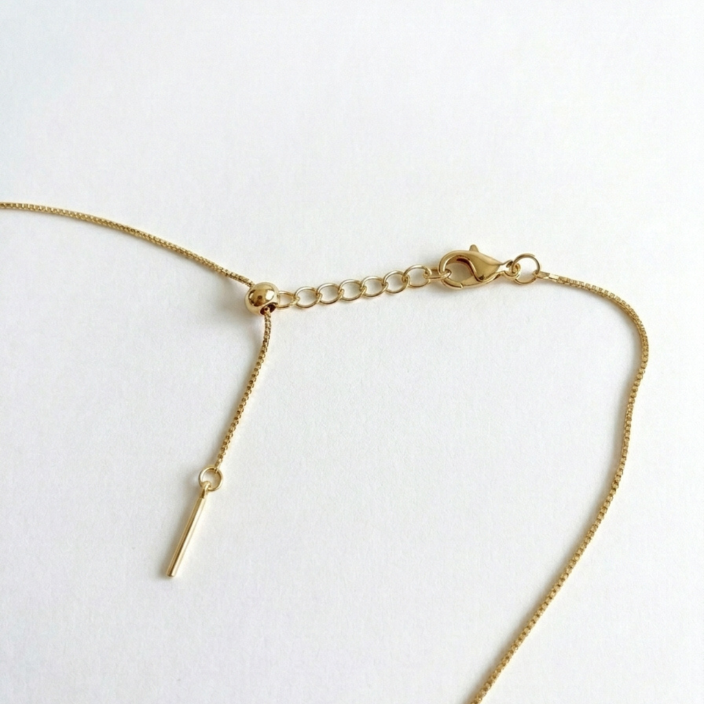 Collar de perla de río con cadena dorada ajustable 45 cm
