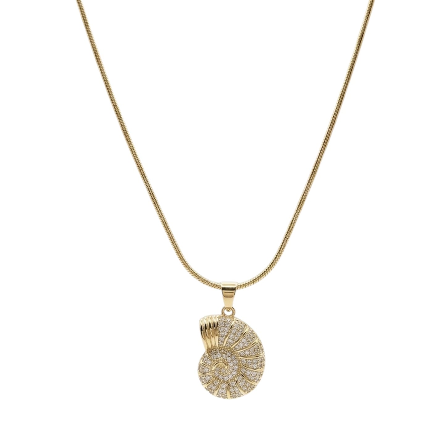 Collar Caracol Bañado en oro 18k, joyería Mare Rosato