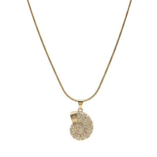 Collar Caracol Bañado en oro 18k