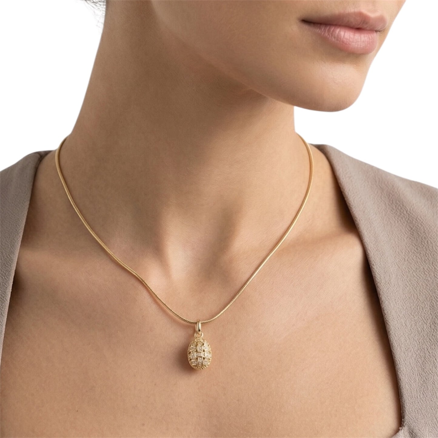 Collar Ostra pequeño Bañado en oro 18k, joyería Mare Rosato