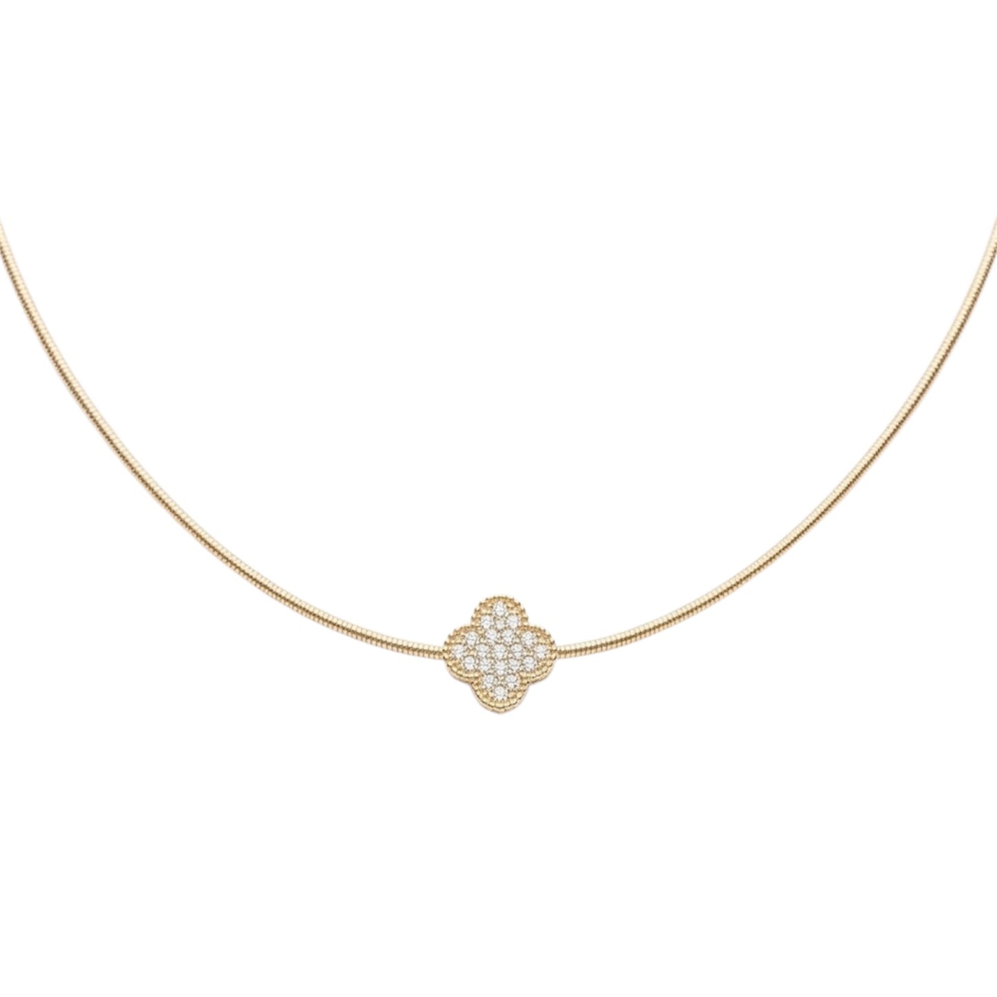 Collar Trébol Bañado en oro 18k, joyería Mare Rosato