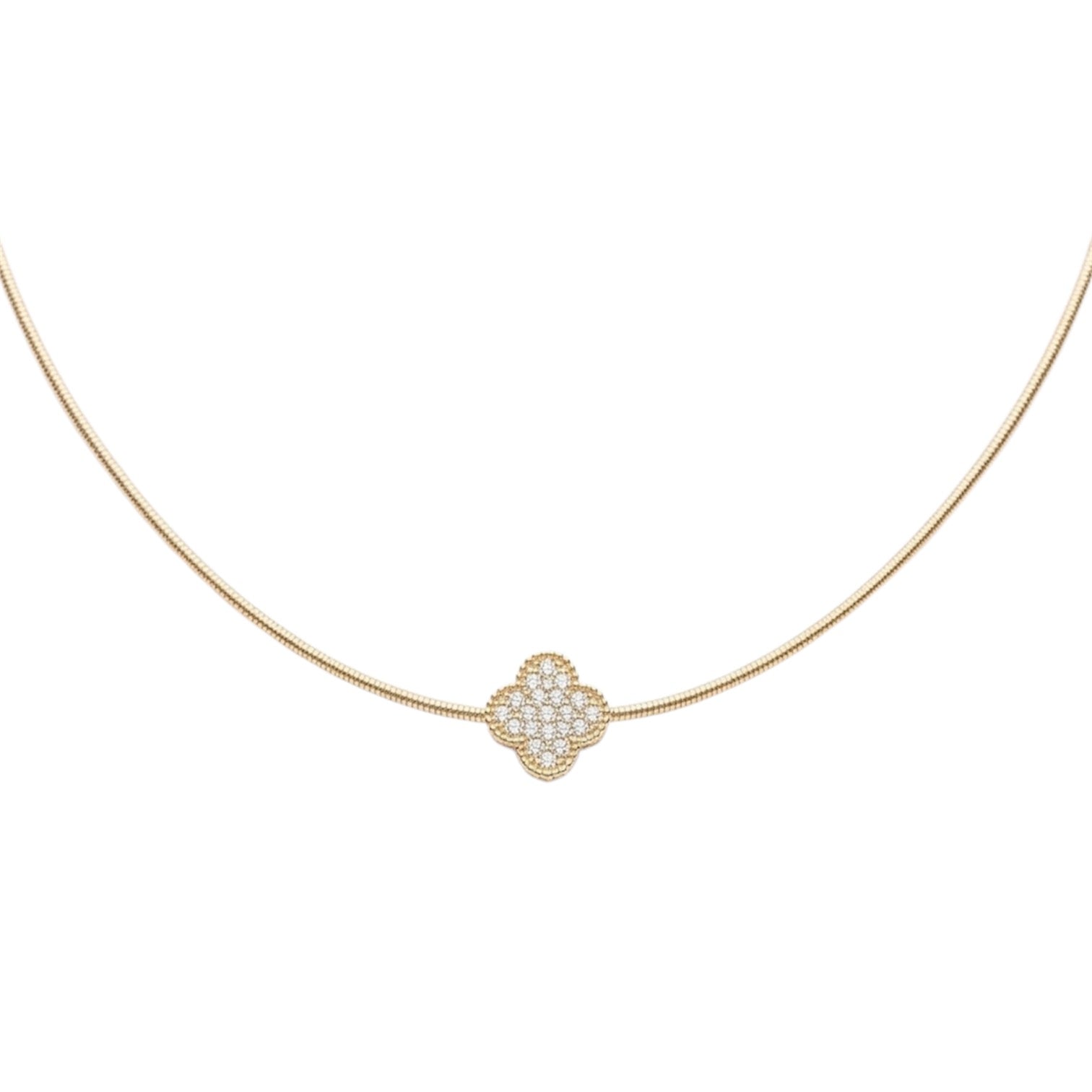 Collar Trébol Bañado en oro 18k, joyería Mare Rosato