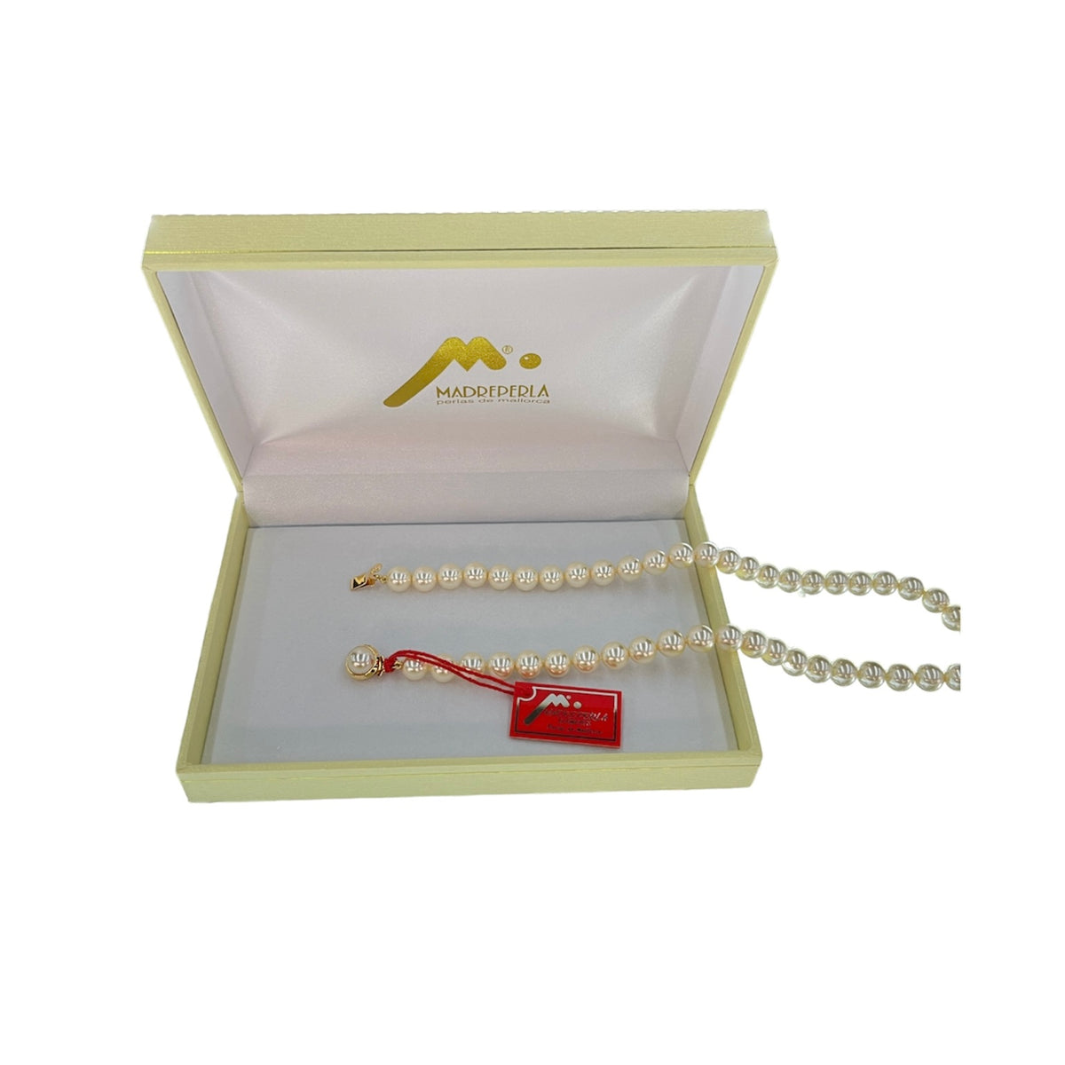 Collar Clásico Perlas 8mm 50cm de Mallorca | Enchapado en oro 18K | Empaque Premium