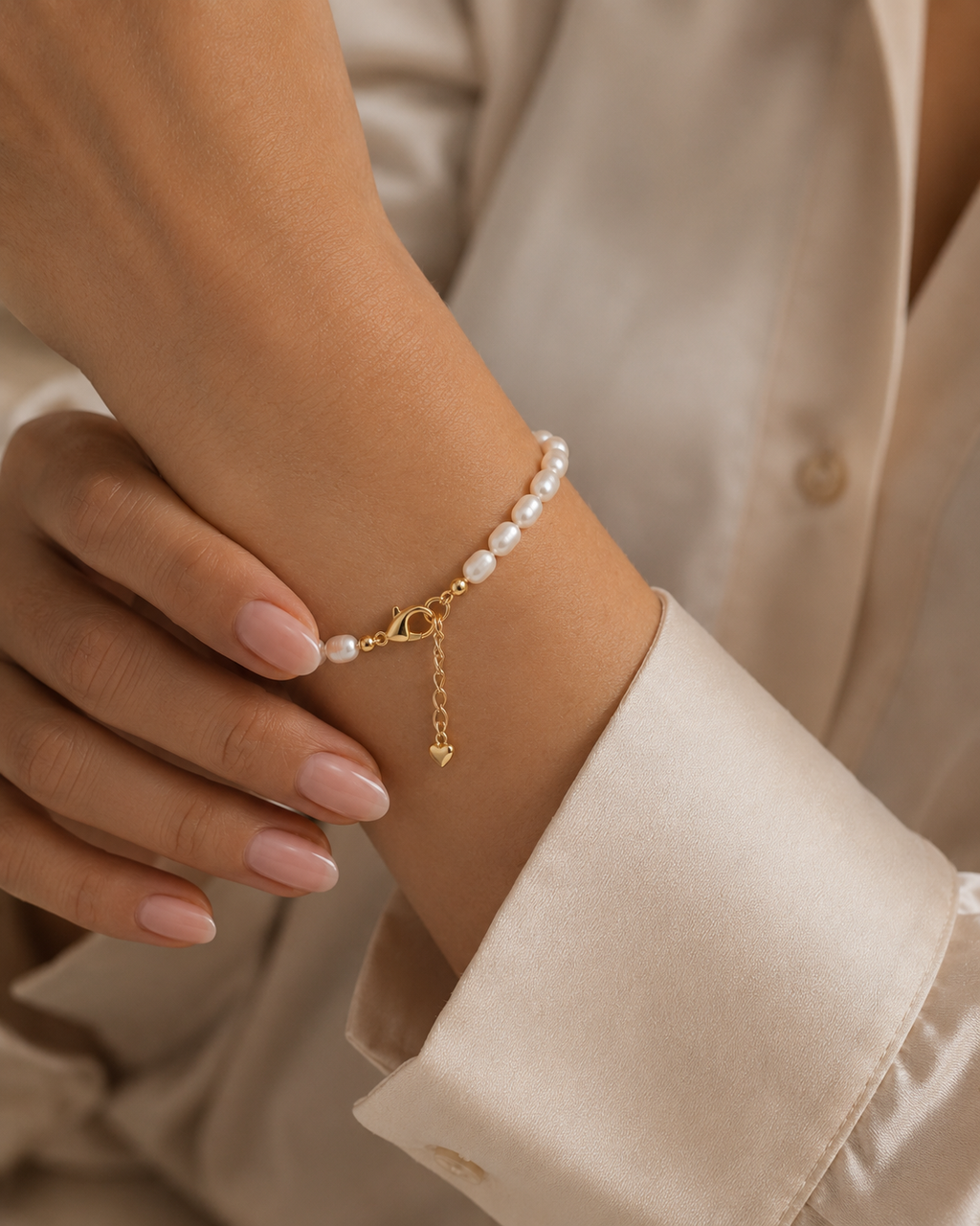 Pulsera de Perlas de Rios Natural, joyería Mare Rosato