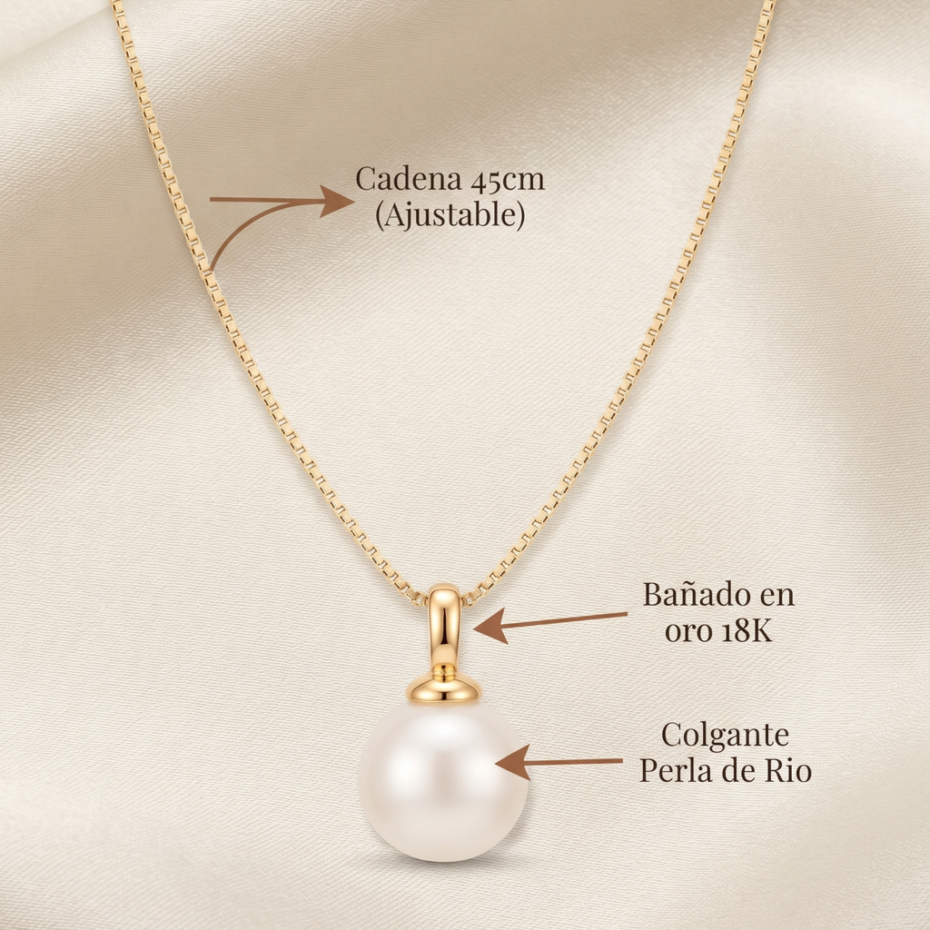 Collar Bianca perla de río natural, joyería Mare Rosato