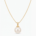 Collar Bianca con perla de río natural y cadena baño de oro 18K Mare Rosato