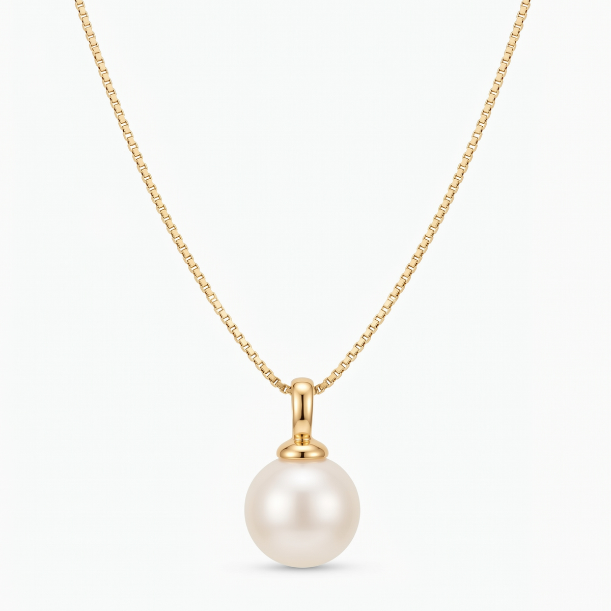 Collar Bianca con perla de río natural y cadena baño de oro 18K Mare Rosato