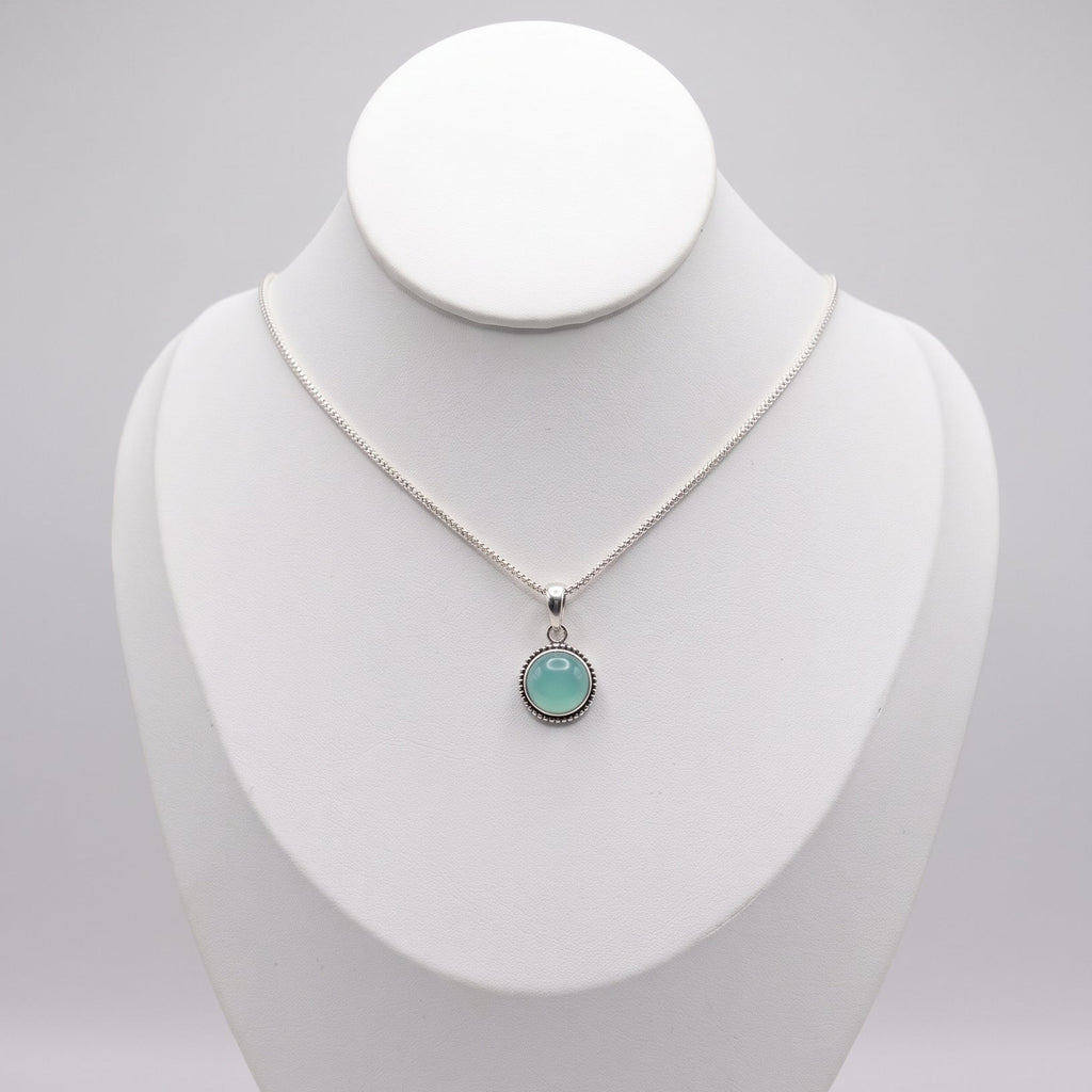 Collar Plata 925 Piedra Calcedonia Azul | Collar Delicado Mare Rosato