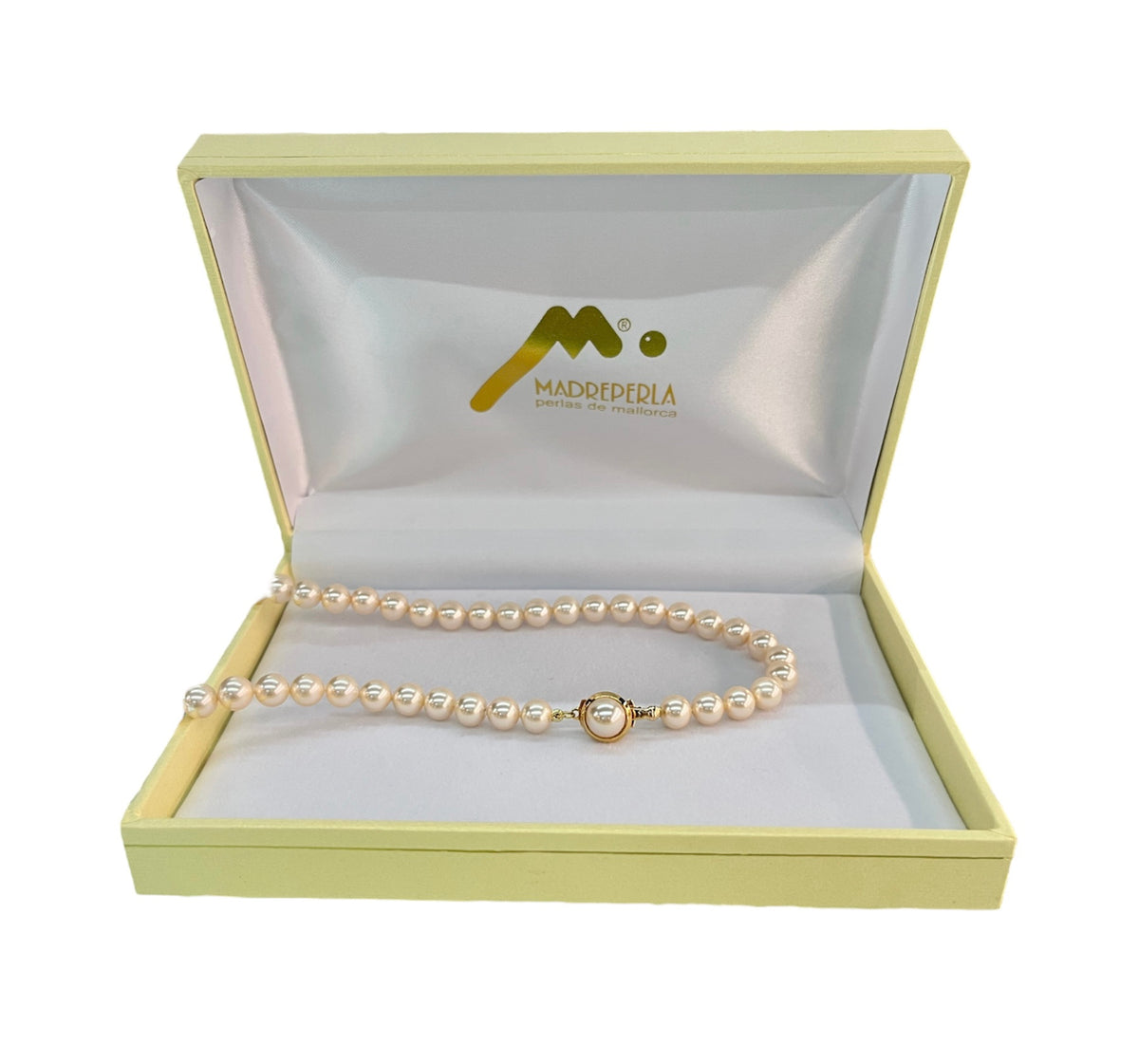 Set de 3 Collar de Perlas (6MM), Aros Pegados y Pulsera de Perlas, joyería Mare Rosato