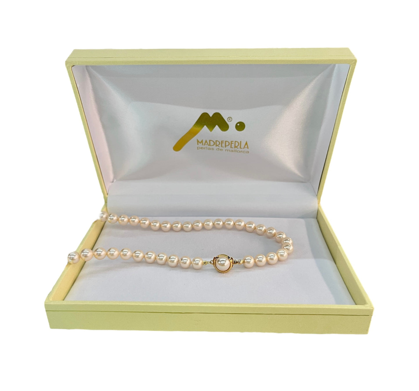 Set de Collar de Perlas 6MM mas Aros pegados