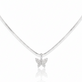 Collar Plata 925 Mariposas micro circones Blancos, joyería Mare Rosato