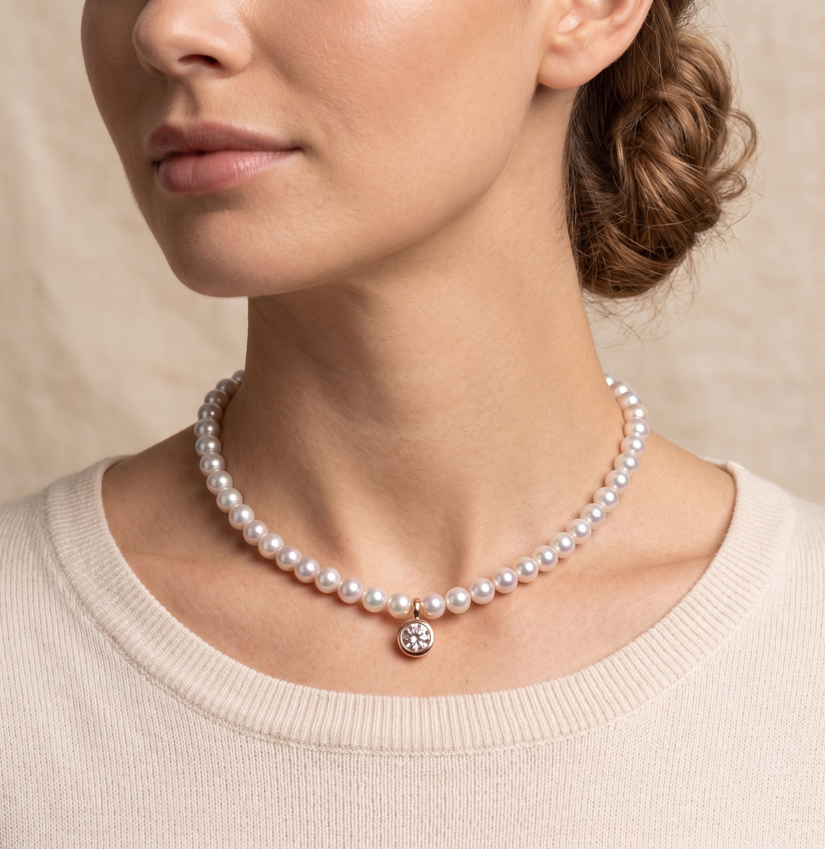 Collar Aurora| Perlas Nácar Tornasol con Punto de Luz