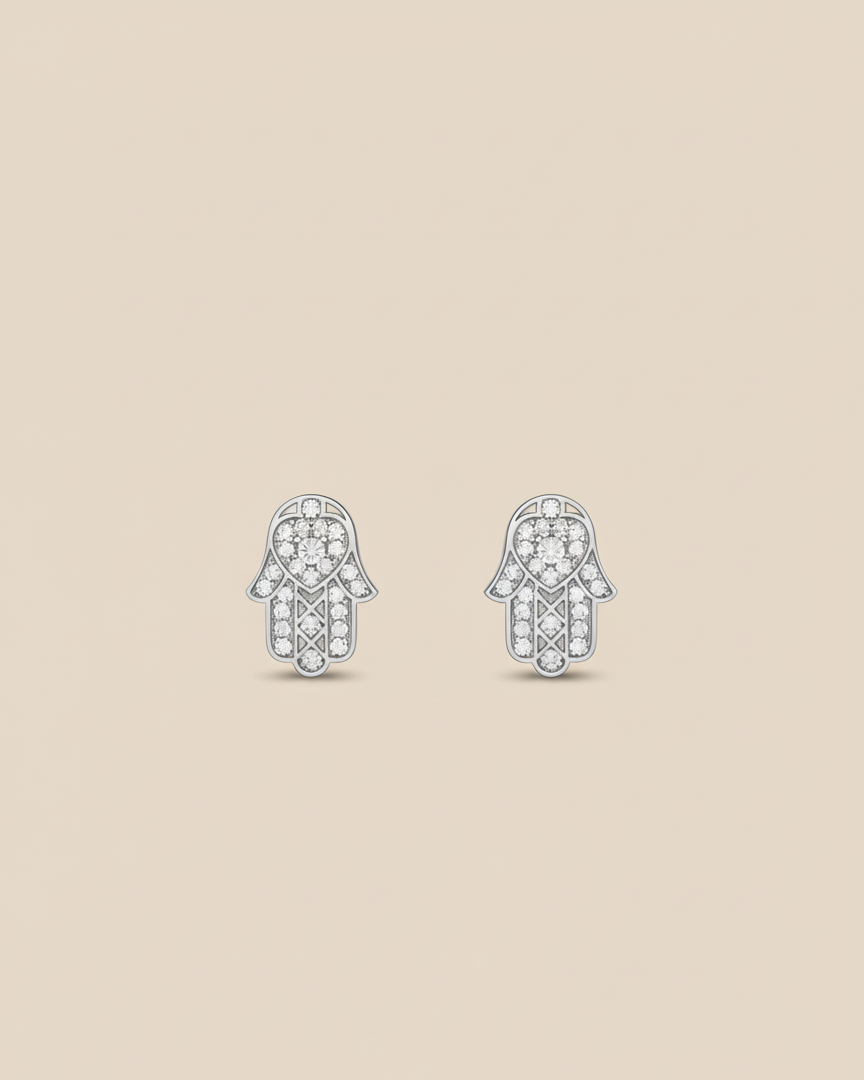 Aros Plata 925 Mano de Fatima