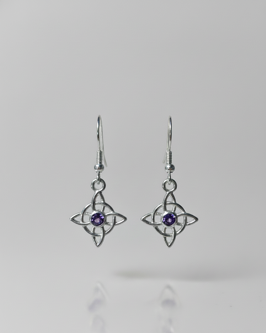 Aros Largos Plata 925 Nudo de Brujas