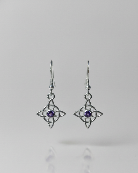 Aros Largos Plata 925 Nudo de Brujas