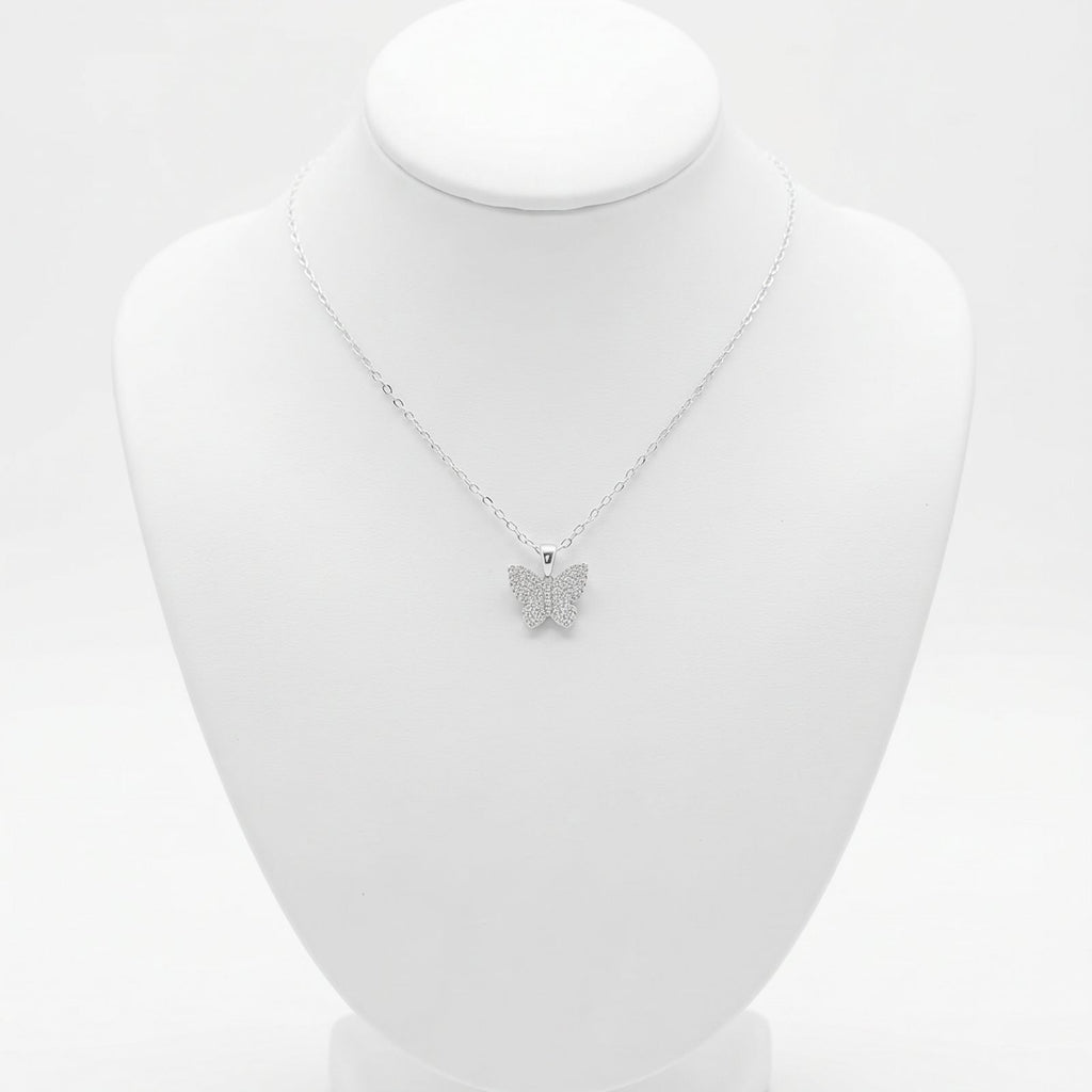 Collar Mariposa Plata 925 con Micro Circones Blancos | Mare Rosato