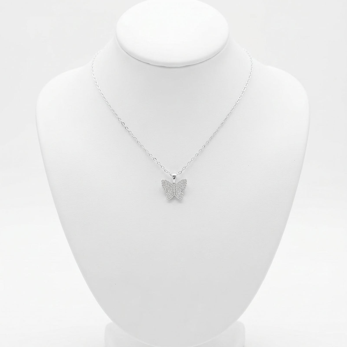 Collar Mariposa Plata 925 con Micro Circones Blancos | Mare Rosato
