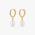 Argollas Rocio | Argollas con Perla de Río Natural Baño Oro 18K