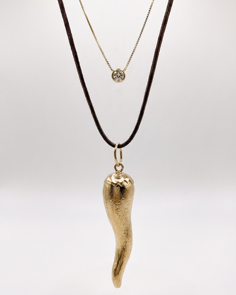 Set Collar Aji Dorado & Punto de Luz - Bañado en Oro 18K