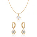 Set Punto de Luz | Collar y Argollas Baño Oro 18K con Punto de Luz Blanco y Micro Circones