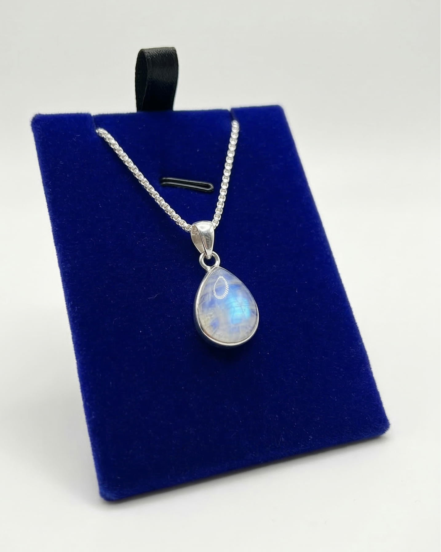 Collar Gota Piedra Luna- Plata 925
