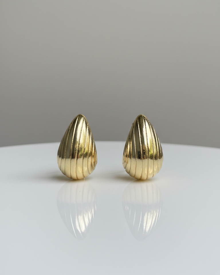 Aros Gota - Bañado en Oro 18K, joyería Mare Rosato