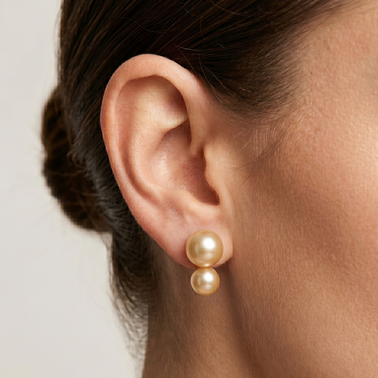 Aros Perlas de Mallorca enchapado en oro 18K Tu y Yo