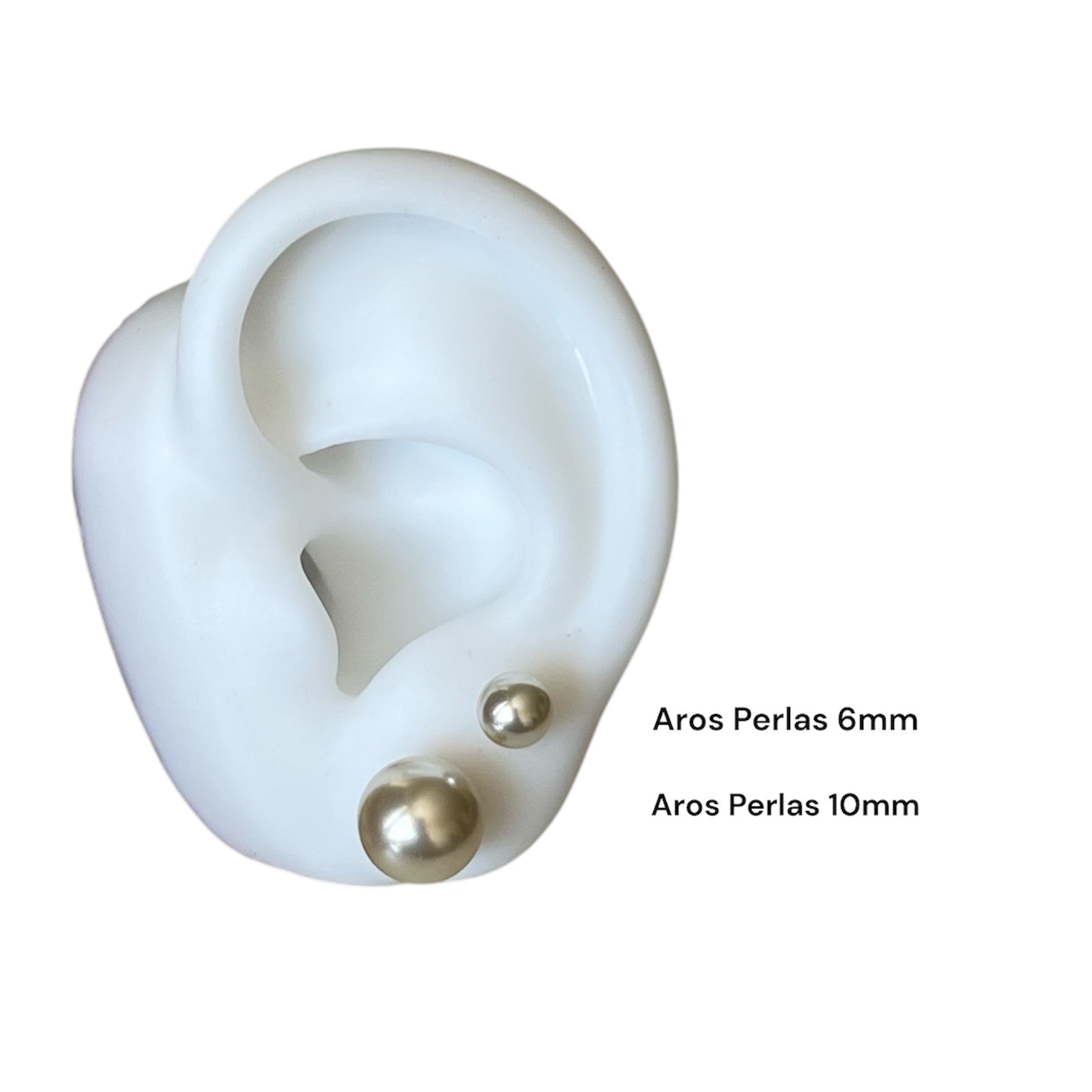 Set Aros Perlas Mallorca Pegados 6mm y 10mm, joyería Mare Rosato