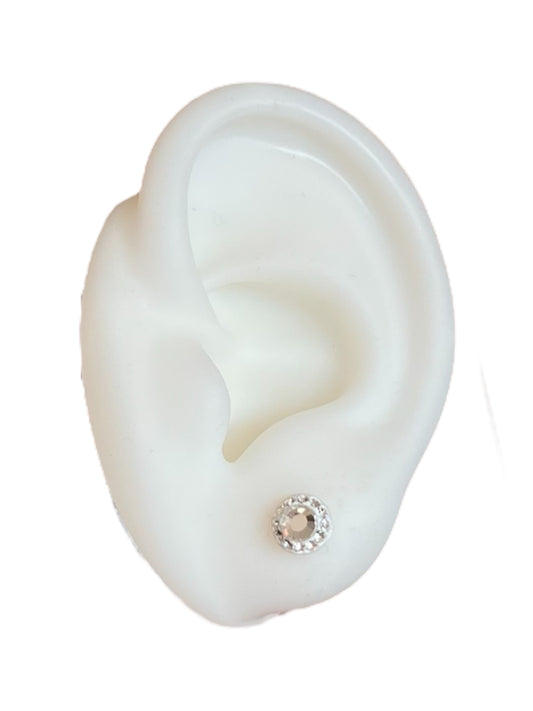 Aros Redondos Plata 925 circón Blanco