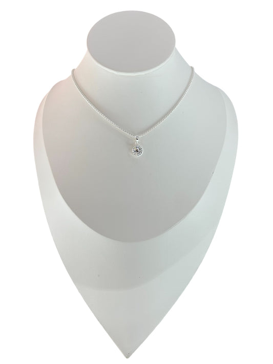 Collar Plata 925 Punto de Luz con micro circones