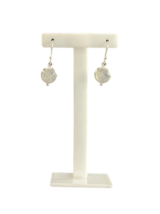Aros Largos Plata 925 con colgante Piedra Luna