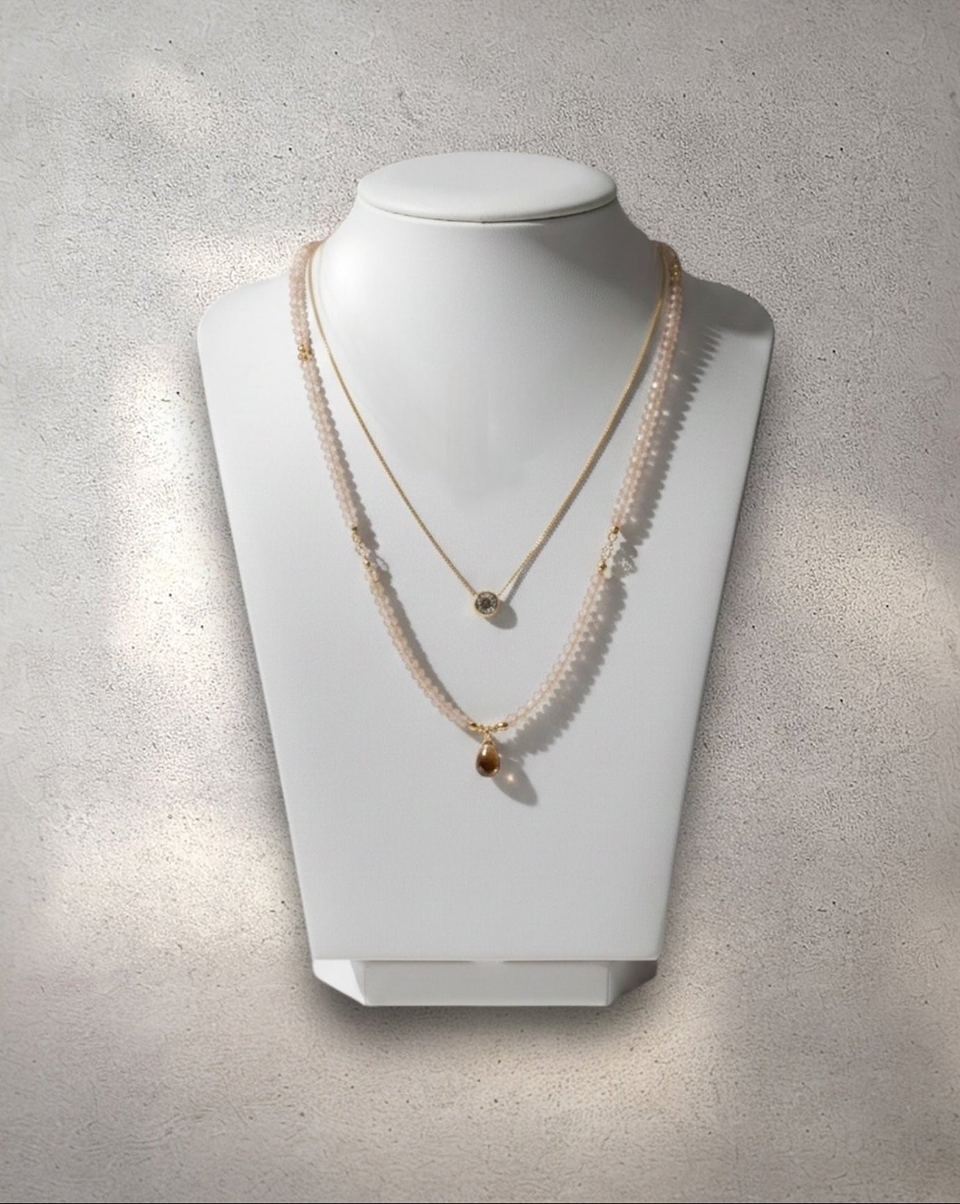 Set Collar Ojo de Tigre & Punto de Luz - Bañado en Oro 18K