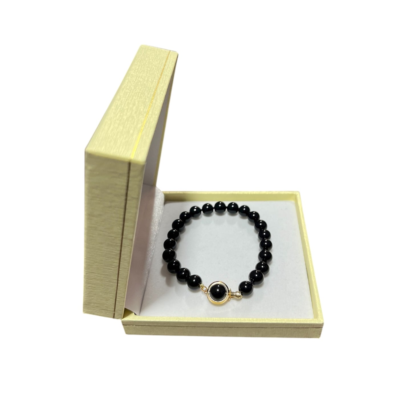 Pulsera de Perlas Negras Broche Bañado en Oro 18K, joyería Mare Rosato