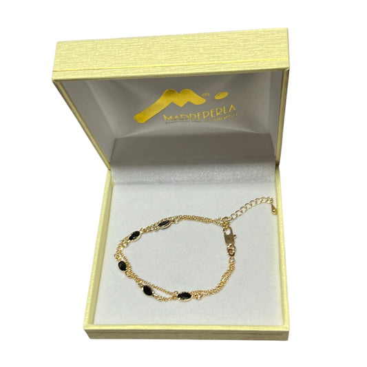 Pulseras Dobles Swarovski 15cm Onix