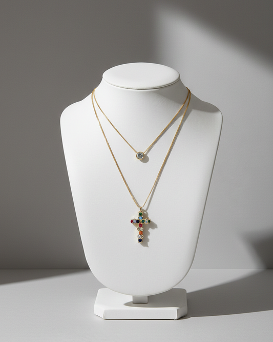 Set Collares Luz & Fè - Baño en Oro 18K