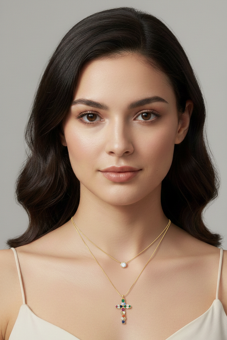 Set Collares Luz & Fè - Baño en Oro 18K, joyería Mare Rosato