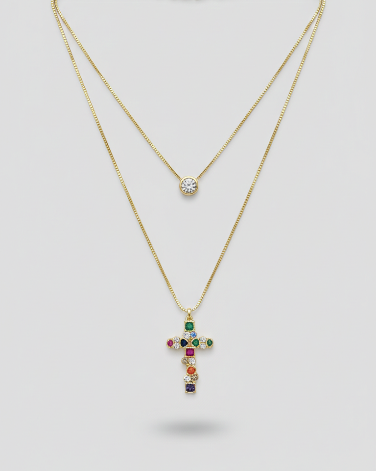 Set Collares Luz & Fè - Baño en Oro 18K, joyería Mare Rosato
