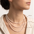 Collar de Perlas de Río Naturales 4 mm | Broche Bañado en Oro y Cadena Extensora