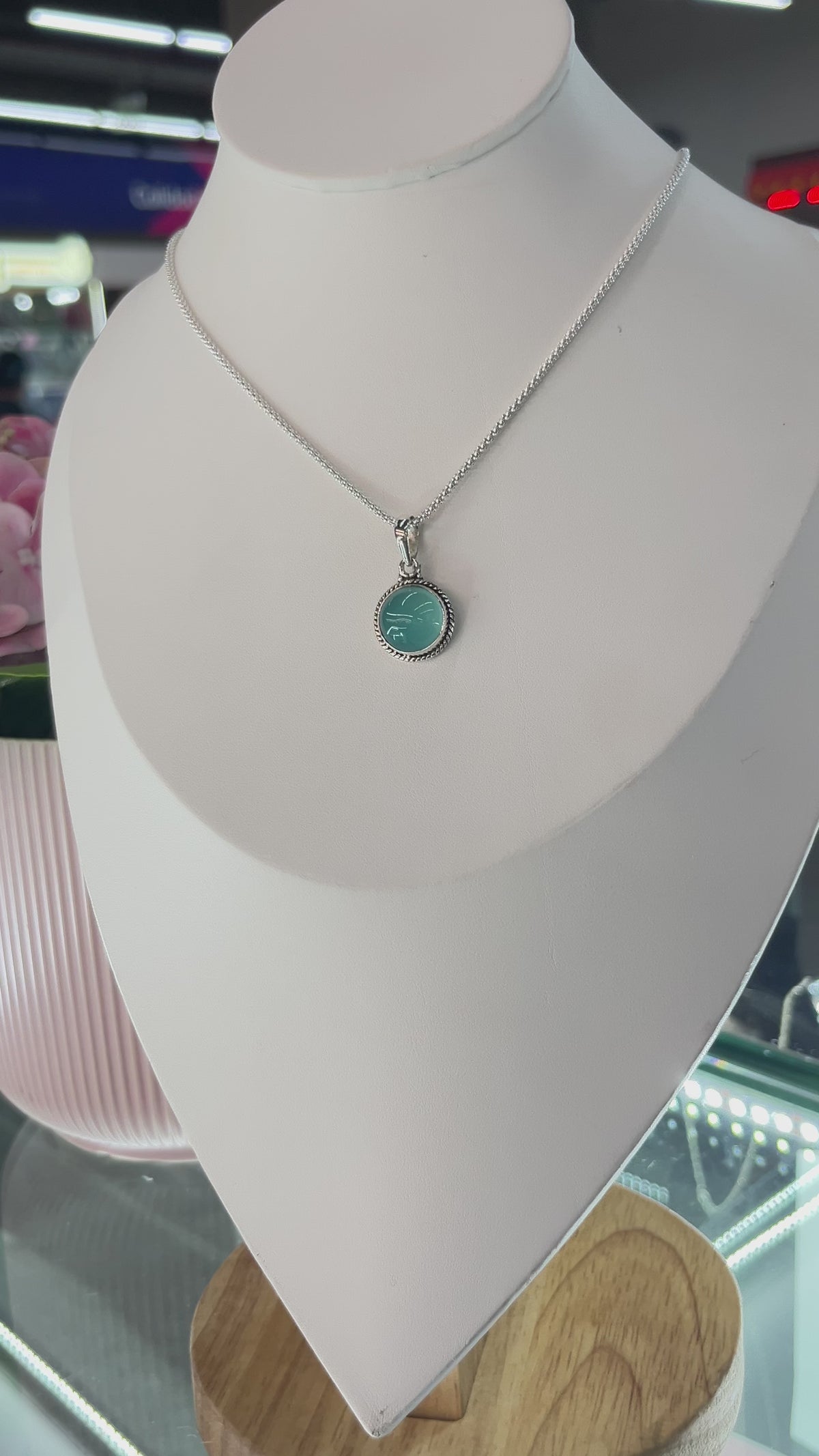 Collar Plata 925 Piedra Calcedonia Azul | Collar Delicado Mare Rosato