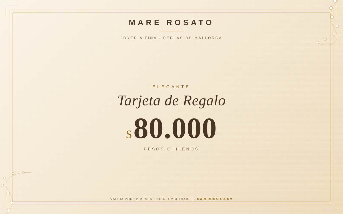 Tarjeta de Regalo Elegante - Mare Rosato